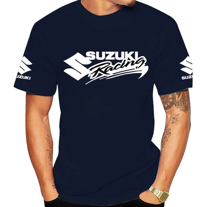 2026 Racing Summer New 100% Cotton Fashion Trend Men T-shirt Daily Outdoor Sports Party Casual Loose Street Short-sleeve
