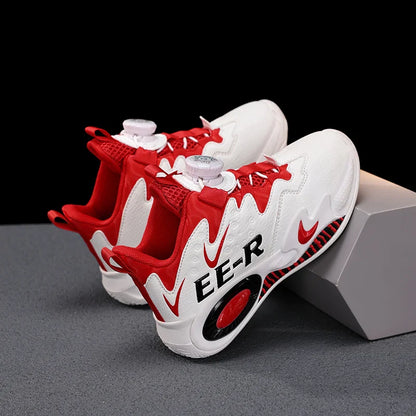 A pair of children's four-season leather high-top basketball shoes, wear-resistant basketball shoes, sizes 31-40，HL-2798