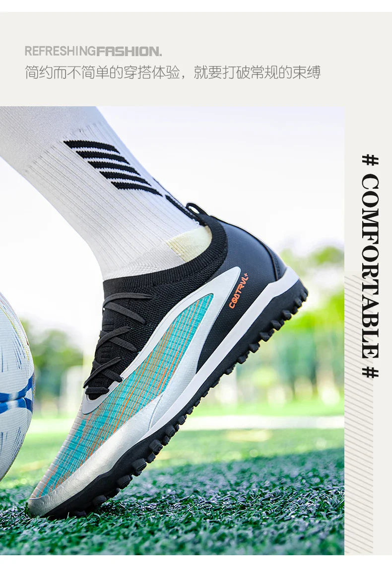 New Men Football Boots Non Slip Soccer Shoes Sport Outdoor Cleats Breathable Adult Long Spikes Training Boys Match Comfortable