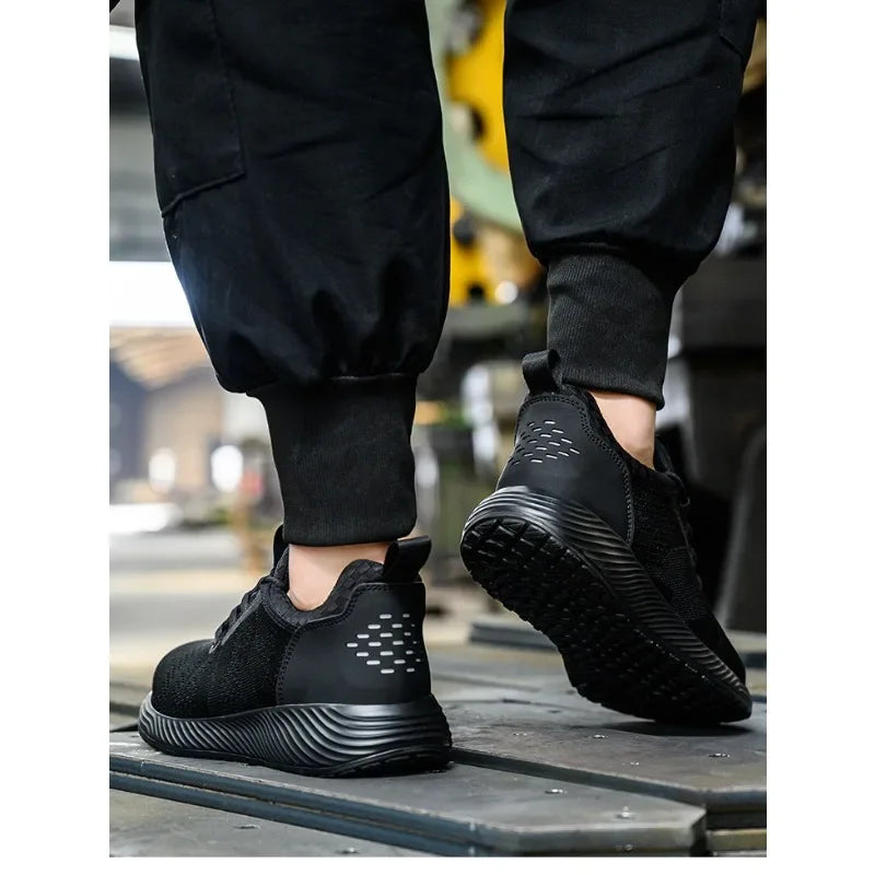 Men's Anti Smashing and Anti Stabbing Lightweight  Comfortable, Breathable  Protective and Safety Shoes