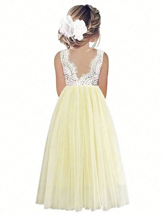 2024 Flower Girl Dress Baby Kids Summer Princess Party Lace Wedding Birthday Dresses Children Clothing 2 4  6 8 10 12 14