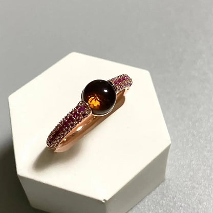 6mm Round Candy Style Ring for Women 33 Colors Purple Zircon Crystal Inlay Jewelry Birthday Gift