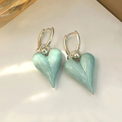Fashion Jewelry Sweet Korean Temperament Heart Earrings For Women Party Gifts Simply Design Ear Accessories 2025 Trend New