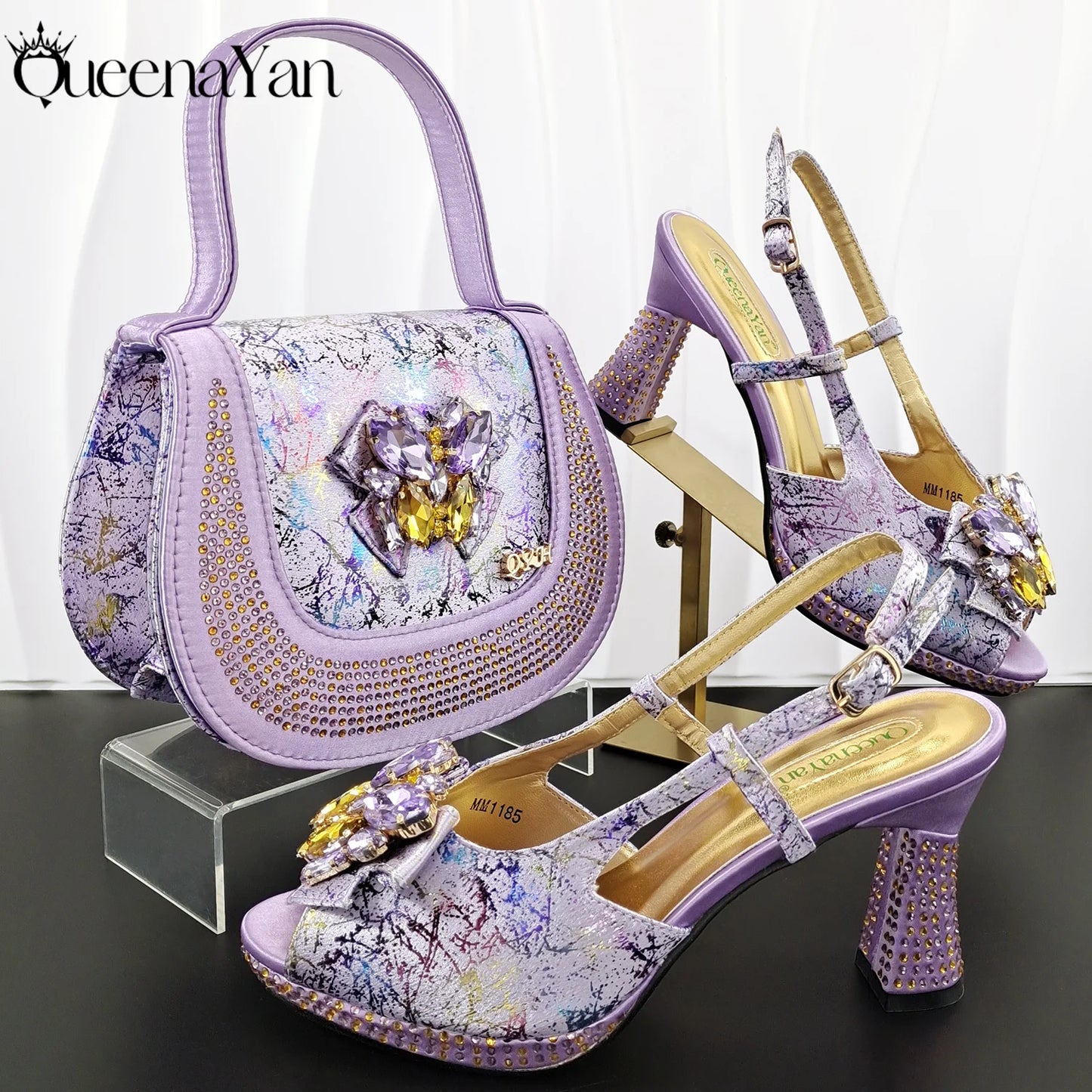 Essential for Banquets  High Quality Designer Luxury Shoes and Bag  Exquisite HandBag with Peep Toe Shoes Sexy High-Heeled