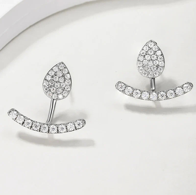 New D Vvs1 Full Moissanite Stud Earrings for Women 100% 925 Silver Sparking Wedding Engagement Party Ear Jewelry Gifts