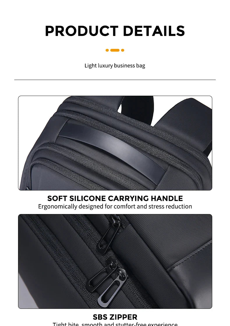 Men 36L Business Backpack USB Waterproof  Multi Pocket Backpacks Fit 17.3 Inch Laptop