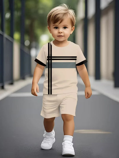 Boys Loose Casual Sets Summer Teen Gradient T-Shirts Shorts 2PCS Big Kids Sport Short Sleeve Clothes Suits Children Print Outfit