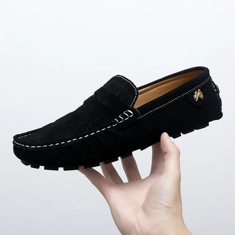2025 Novos Sapatos Gorro Feitos à Mão Masculinos de Luxo Leve Estampa Crocodilo Tendência Mais Fácil de Combinar Slip-On Loafers Preguiçosos Sapatos da Moda para Dirigir Masculinos e Femininos