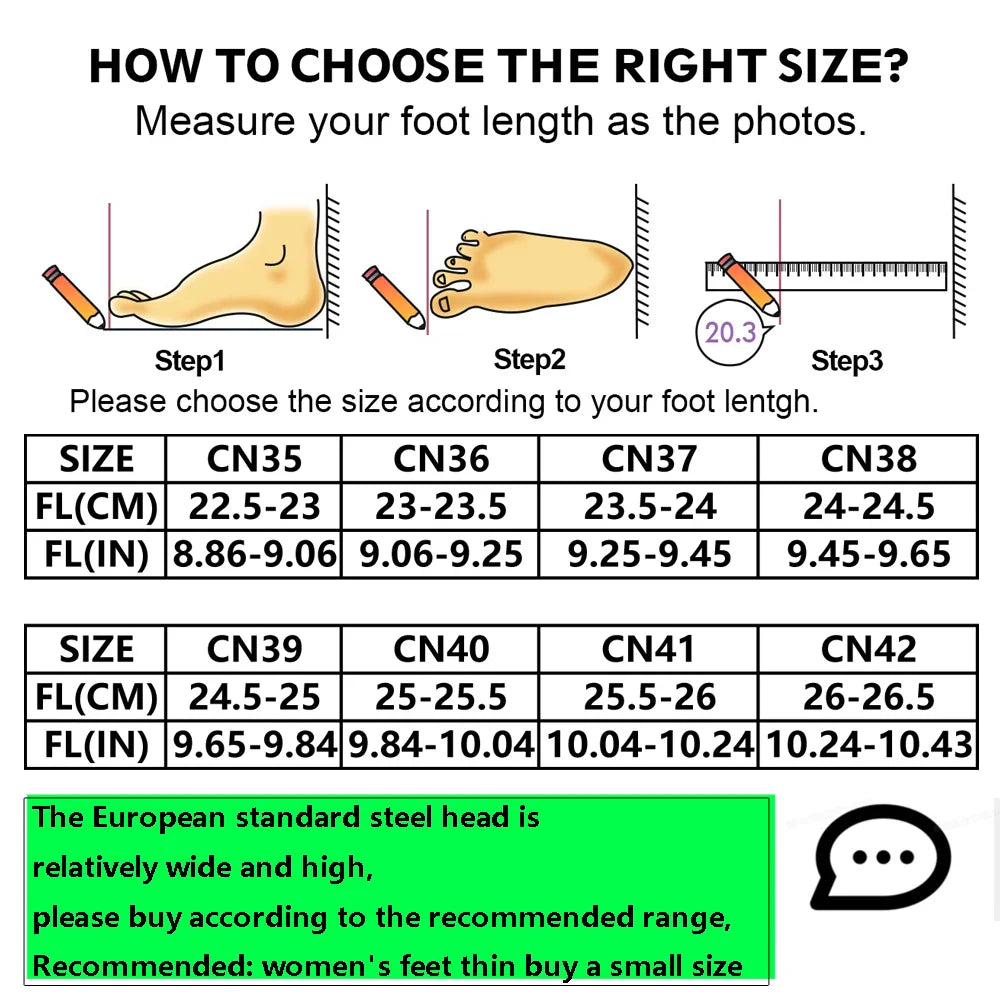 2025 New Fashion Women's Safety Shoes Smashing Steel Head Puncture Proof Kevlar Street Outdoor Light Women's Work Boots