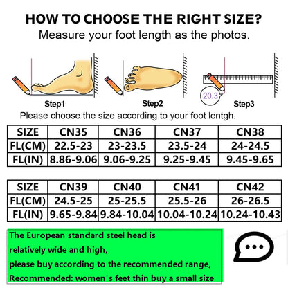 2025 New Fashion Women's Safety Shoes Smashing Steel Head Puncture Proof Kevlar Street Outdoor Light Women's Work Boots
