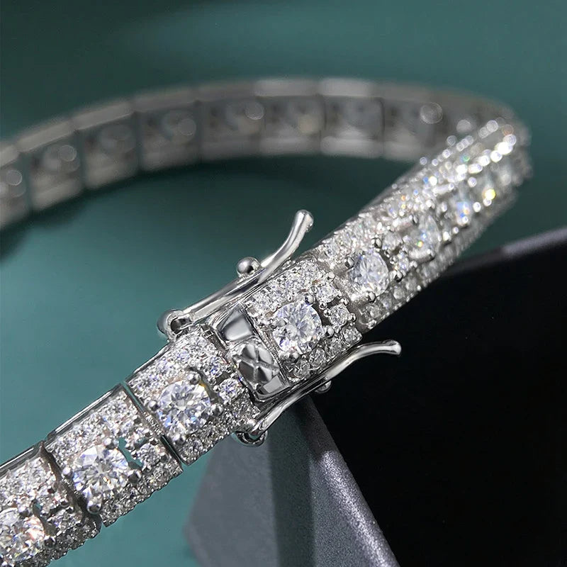 GRA Certified Full Moissanite Diamond Tennis Bracelet D Color For Woman Man 925 Silver Couple Chain Bangle Bracelets Gift