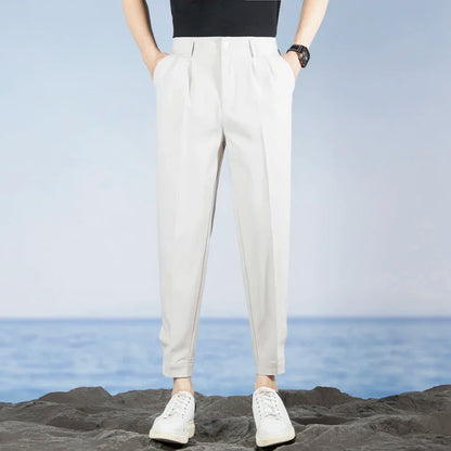 Korean Fashion Summer Men's Casual Harem Pants High Street Loose Bound Feet Sweatpants Male Black Gray White Jogging Trousers