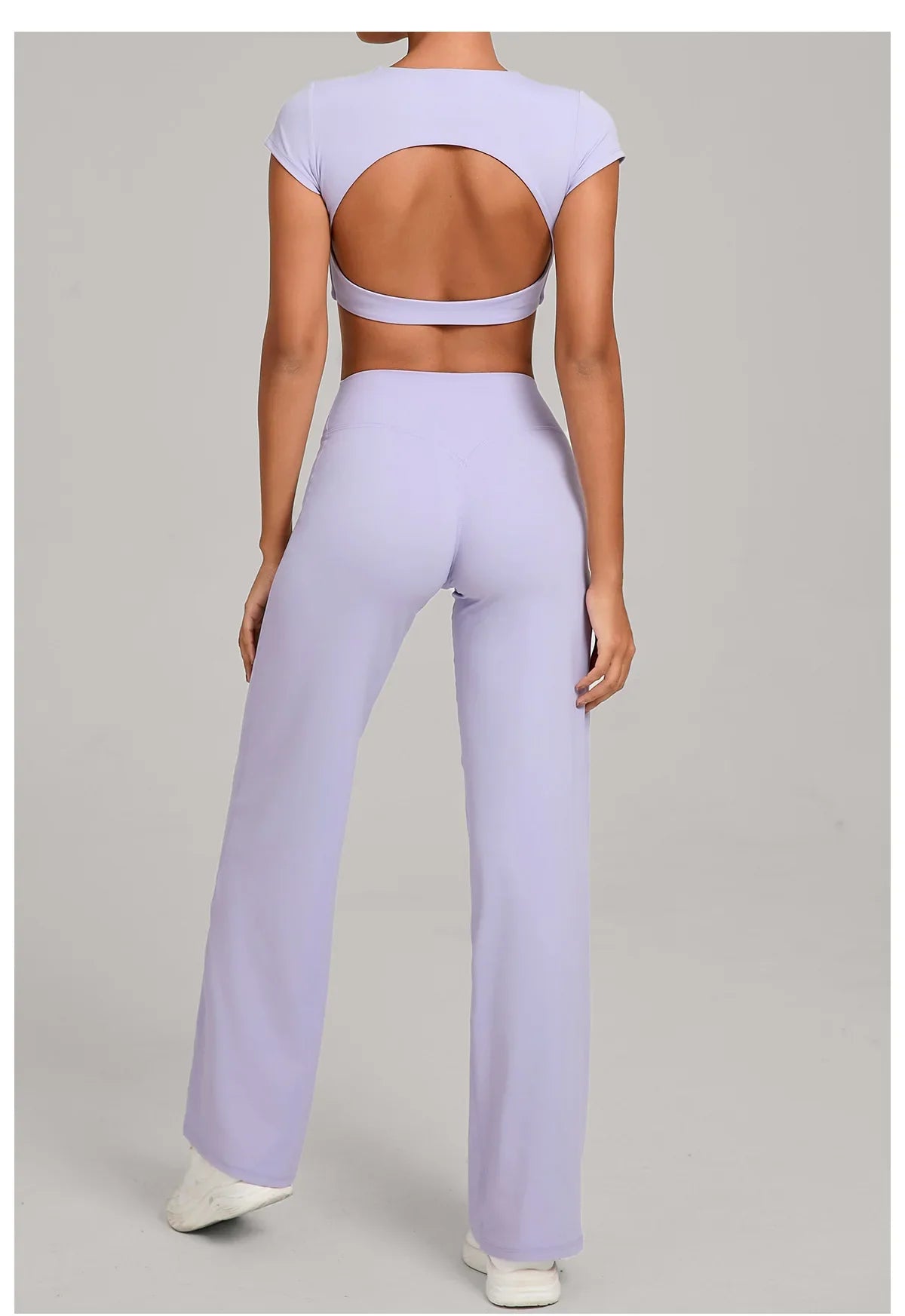 Tight-Fitting Backless Yoga Quick-Drying Straight-Leg Pants Sports Fitness Running Two-Piece Set for Women Gym Workout Yoga Suit