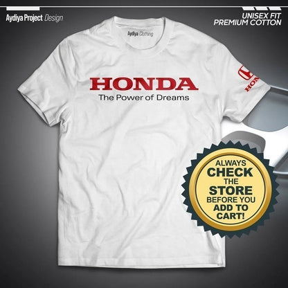 Honda The Power of Dreams Men's T Shirt Premium Cotton Unisex Biker & Car Enthusiast Streetwear Summer 2026 Tee