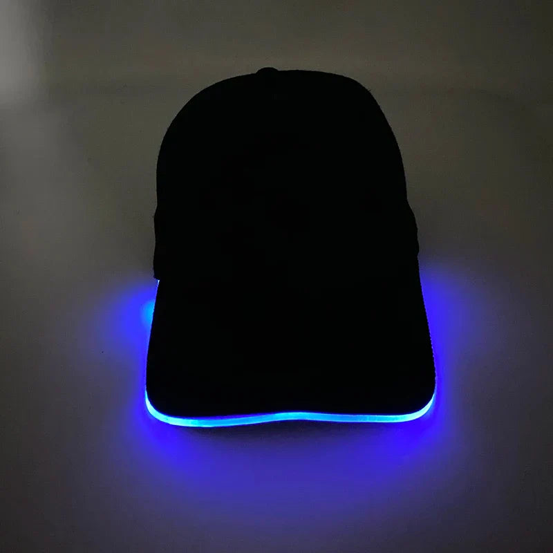 Hot LED Light Up Baseball Cap Neon Colorful Glowing Adjustable Sun Hats For Women Men Night Running Caps Travel Supplies