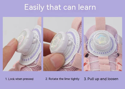Children's walking shoes 2024 new double wheel invisible roller skates young primary school children big child swivel buckle