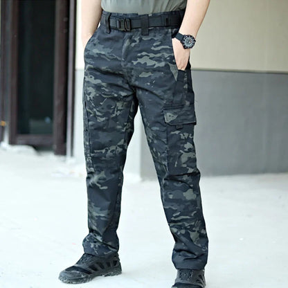 Summer Quick Dry Pants Men Tactical Cargo Trousers Outdoor Work Waterproof Cargo Trousers Multi-pocket Wear-Resistant Train Pant