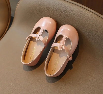 2025 new style soft soled leather shoes for little girls, fashionable and versatile princess shoes, children's college style