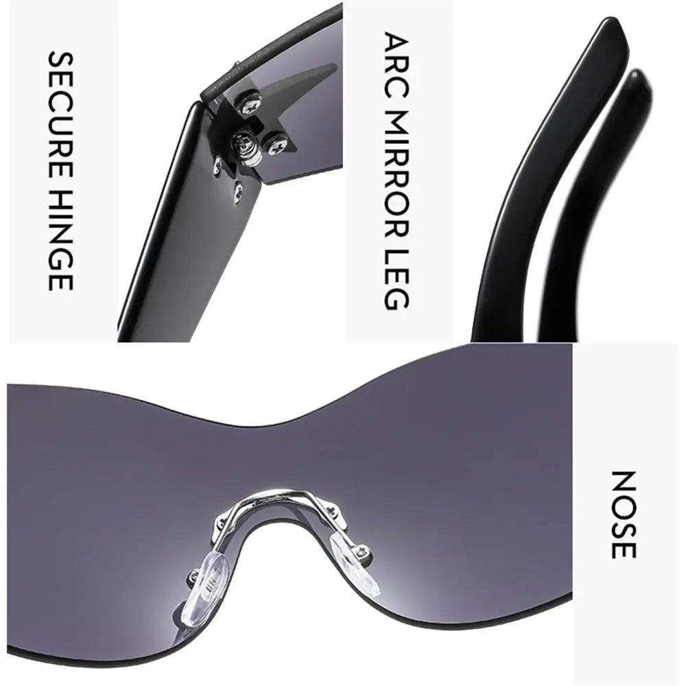 2025 Fashion Punk Y2K Sunglasses for Women Men Trendy Wrap Around Sun Glasses Shades Star Decoration Eyewear UV400 Goggles