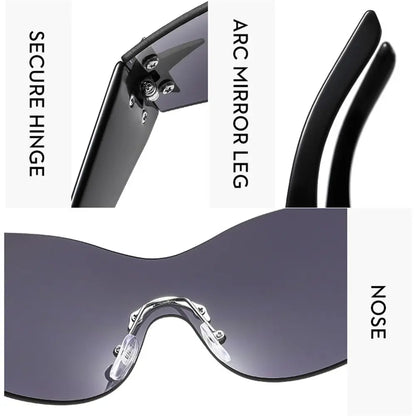 2025 Fashion Punk Y2K Sunglasses for Women Men Trendy Wrap Around Sun Glasses Shades Star Decoration Eyewear UV400 Goggles