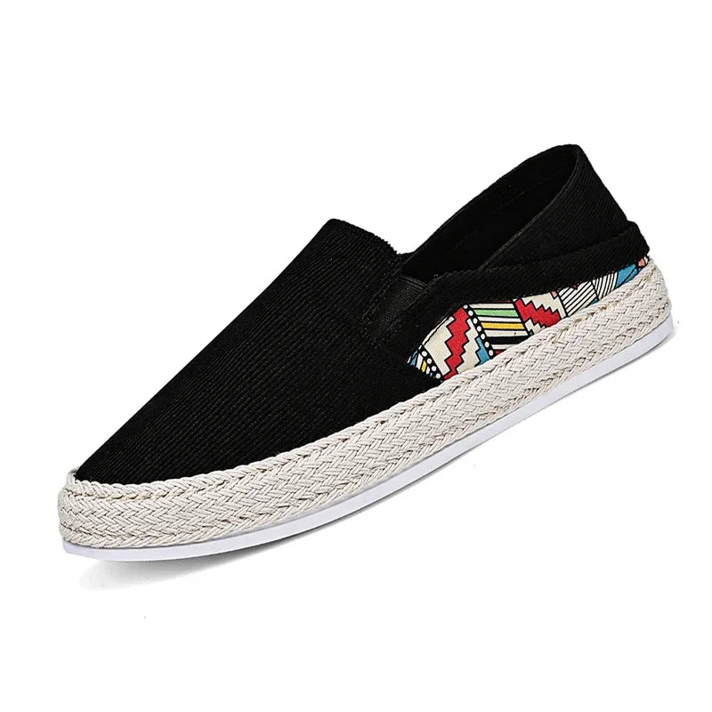 Sapatilhas Casuais Masculinas de Lona Tênis Masculino Slip-on Vulcanizado Confortáveis Sapatilhas Masculinas Mocassins Sapatos de Condução Zapatos Hombre