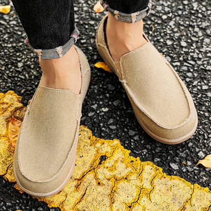 Large Size Canvas Shoes Men's Slip-On Loafers Casual Breathable Independent Station Cross-Border Shoes Adult Low Heel Rubber