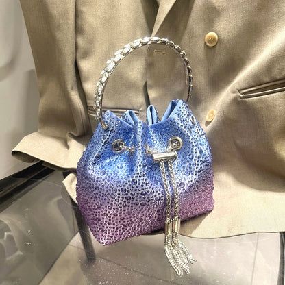 Handle Rhinestones Evening clutch Bag Purses and handbag luxury Designer shoulder bag Shiny Crystal Clutch purse bucket bag