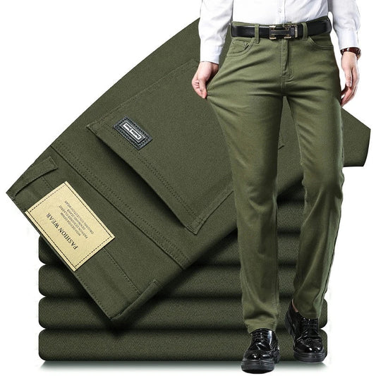 Men's New 92% Cotton Spring Autumn Jeans Stretch Straight Fashion Business Office Trousers Male Casual Plus Size Denim Pants