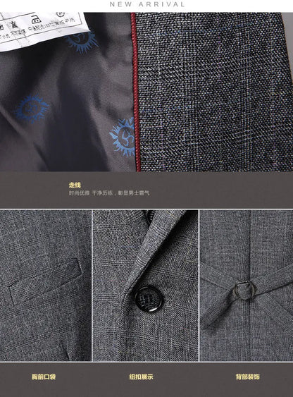 Suit  Men's Fashionable Business Banquet, Trendy Singer, Grid Host, Casual Wedding Banquet Dress, Male Star Performance Suit