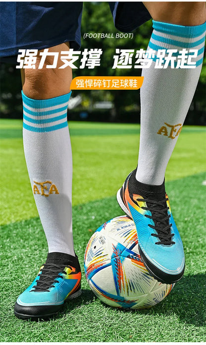 Mens Soccer Shoes TF/FG High Ankle Football Boots Kids Women Outdoor Sports Shoes Multicolor Training Match Athletic Sneakers