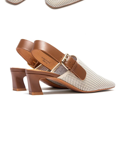 Women's shoes Luxury brand summer sandals leather medium high heel hollow breathable temperament girls shoes 35-40 yards