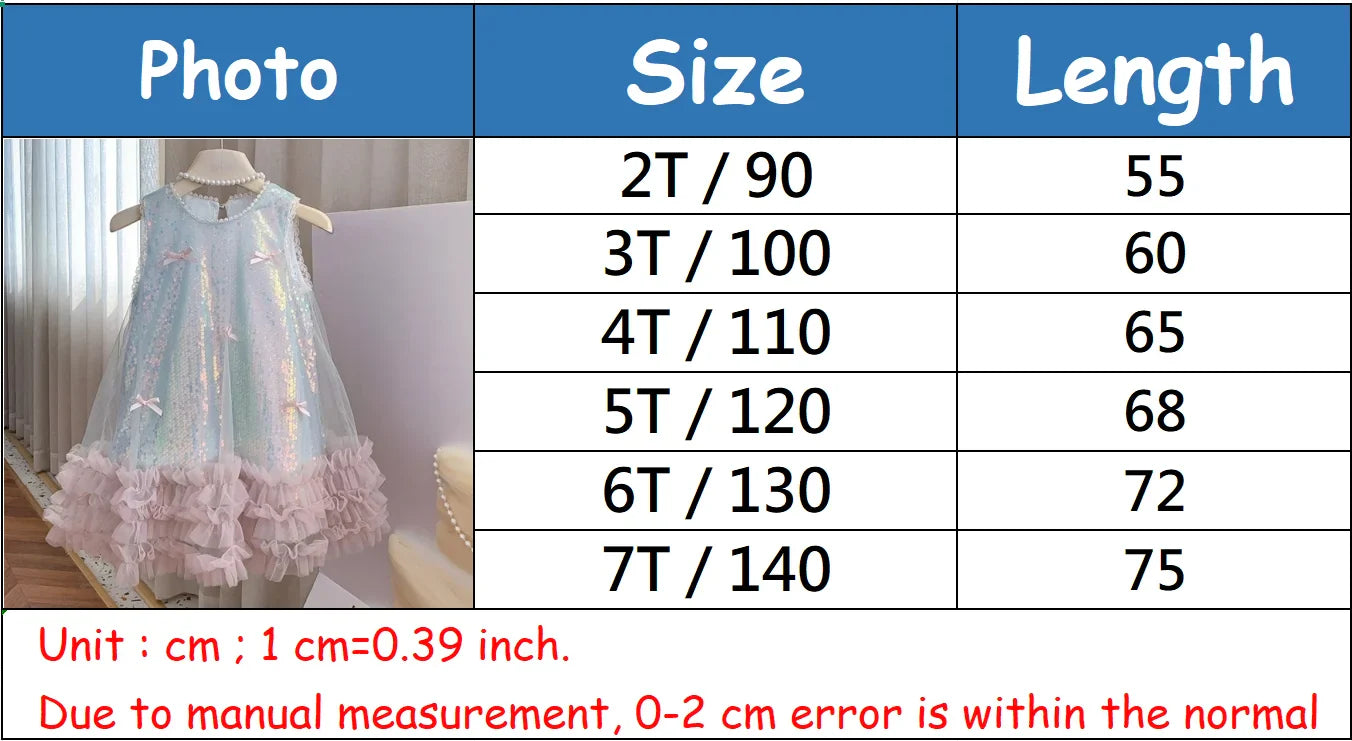 Girls Dress Cotton Summer New Childrens Clothing Korean Style Girls Baby Bow Glittering Princess Skirt Casual Simple Daily Party