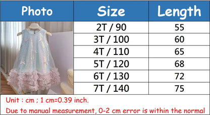 Girls Dress Cotton Summer New Childrens Clothing Korean Style Girls Baby Bow Glittering Princess Skirt Casual Simple Daily Party