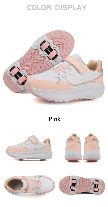 Roller Skate Shoes Kids Autumn 2024 Children Fashion Casual Sports Toy Birthday Gift Games Boys 4 Wheels Sneakers Girls