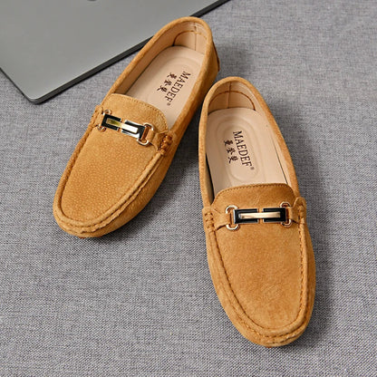 Men Fashion Luxury Leisure Leather Loafers Shoes Slip on Soft Comfortable Non-slip Driving for Men