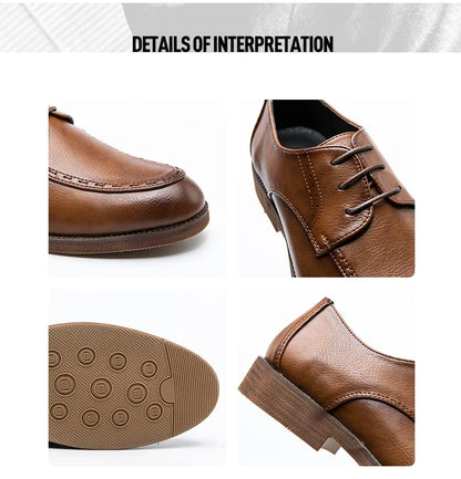 Trend Dress Shoes Man Retro Casual Business Oxfords Leather Shoes Men Formal Social Brogues Wedding Party Leather Shoes For Male