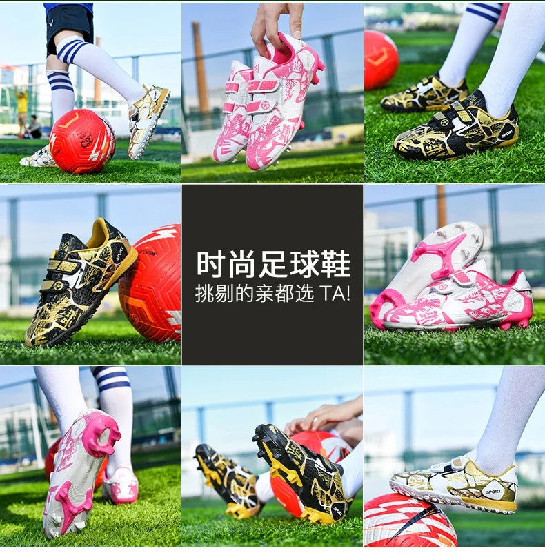 Professional Football Shoes Kids Futsal Sneakers Outdoor Low-cut Soccer Shoes Boys Lightweight Non-slip Children's Sports Shoes
