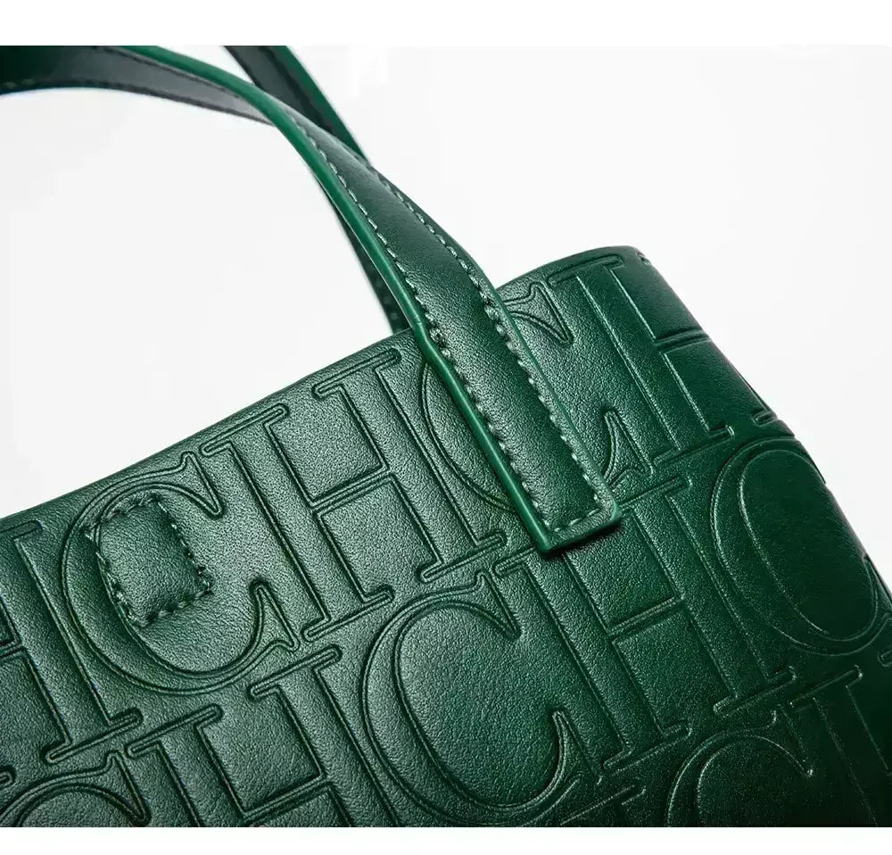 Large Capacity Handbag Luxury Brand Temperament Letter Print with Lock Design 2025 Trendy Women's Crossbody Bag