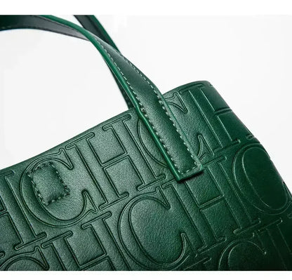 Large Capacity Handbag Luxury Brand Temperament Letter Print with Lock Design 2025 Trendy Women's Crossbody Bag