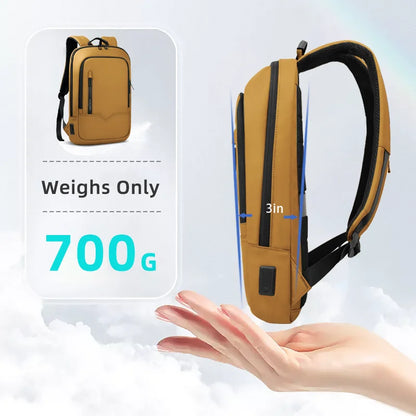 Thin Male Work Backpack Multifunctional Fashion 15.6 In Laptop Backpack Casual Waterproof Business Travel Daypack