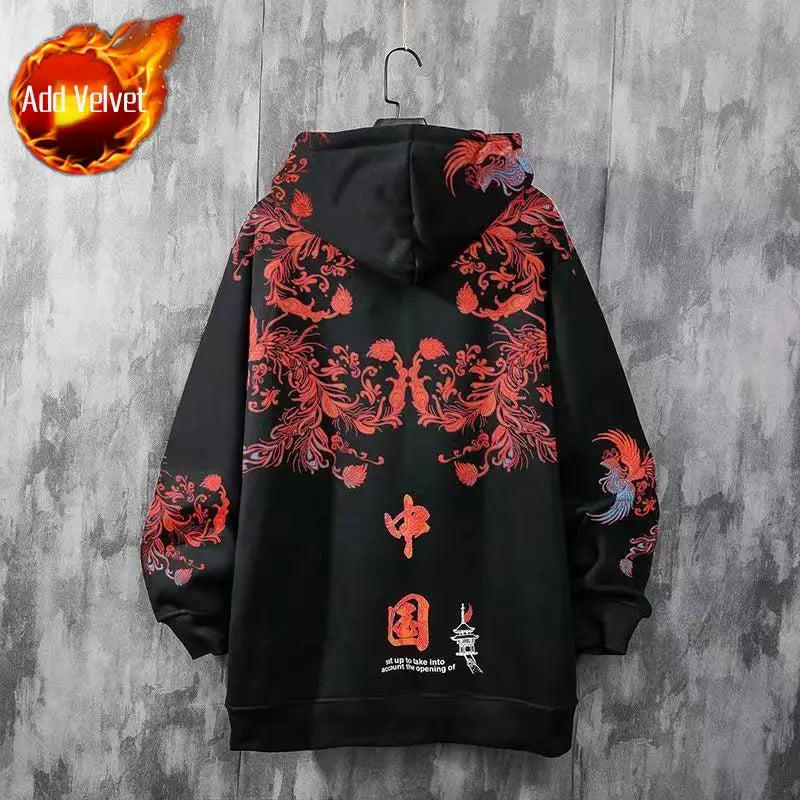 Moletons Pretos com Estampa de Anime Essenciais com Capuz Feminino Estética Coreana Moda Fofa Moletons com Capuz Streetwear para Mulheres