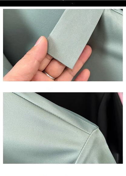 High quality ice silk short sleeve T-shirt men's lapel top trendy brand design cool silky breathable summer casual polo shirt