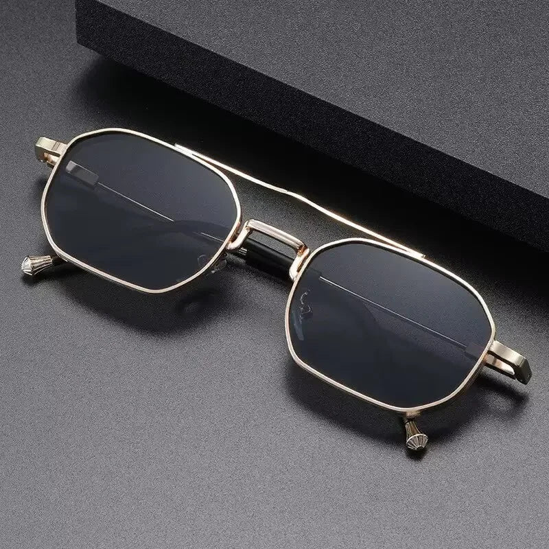 Personality Metal Round Myopia Sunglasses Driving Riding Outdoor UV400 Resistant Party Gatherings Eyeglasses 0 TO -4.0