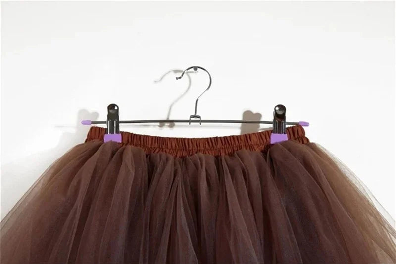 6 Layers Fluffy Ball Gown Women Short Skirts Knee Length Tutu Dress Underskirt Soft Tulle Petticoat for Club Cosplay Marathon