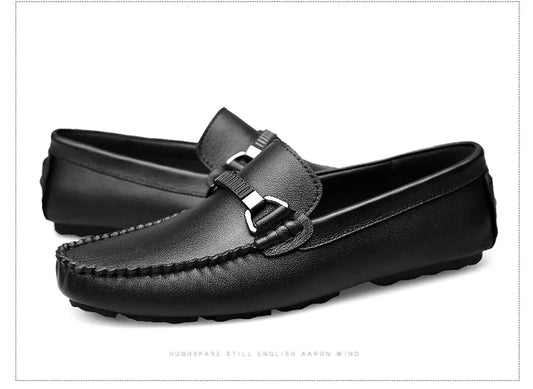 Summer Loafers Men Luxury Brand Moccasins Shoes Men Leather Loafers Shoes Slip on Non-Slip Working Office Loafers for Men