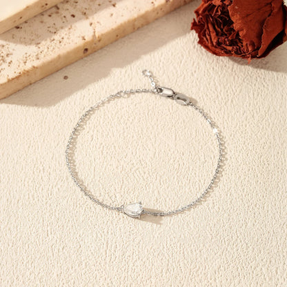 D Color Moissanite 925 Sterling Silver Luxury Lab Diamond Water Drop Link Chain Bracelet For Women Wedding Fine Jewelry
