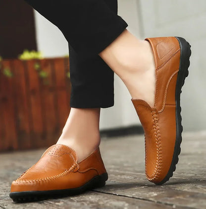 Genuine Leather Men Casual Shoes Luxury Brand Formal Men Loafers Moccasins Italian Breathable Slip on Male Boat Shoes Size 37-47