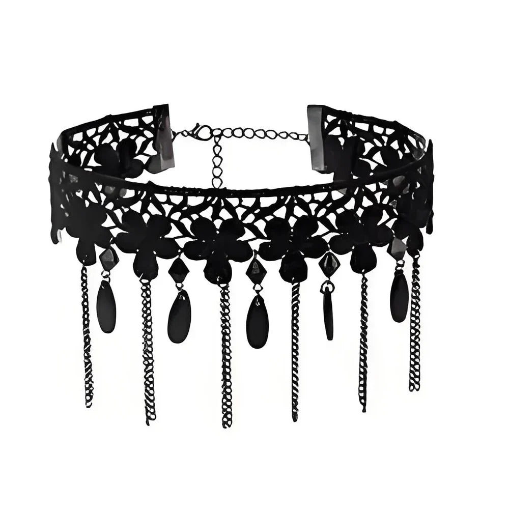 Punk Black Sexy Lace Chokers Necklace For Women Fashion Retro Clavicle Chain Halloween Collar Choker Steampunk Gifts