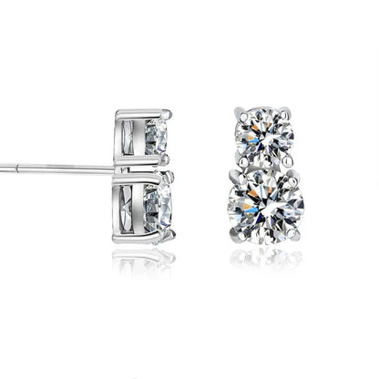 1.5carat Moissanite Diamond Stud Earrings With  Certificates 925 Sterling Silver Round Cut Ear Studs For Women Men Jewelry