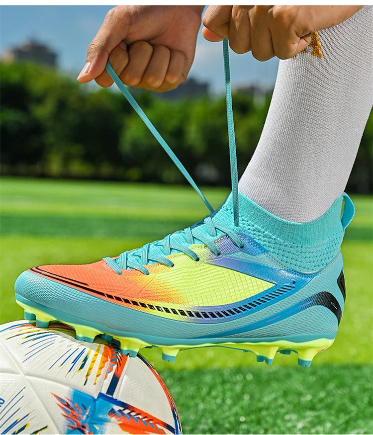 Mens Soccer Shoes TF/FG High Ankle Football Boots Kids Women Outdoor Sports Shoes Multicolor Training Match Athletic Sneakers